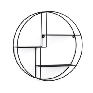 Estanteria circular de pared acero negro